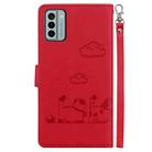 For Nokia G22 Cute Cats RFID Leather Phone Case(Red) - 3