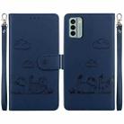 For Nokia G22 Cute Cats RFID Leather Phone Case(Blue) - 1