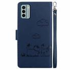 For Nokia G22 Cute Cats RFID Leather Phone Case(Blue) - 3