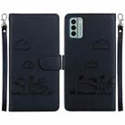 For Nokia G22 Cute Cats RFID Leather Phone Case(Black) - 1