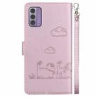For Nokia G42 Cute Cats RFID Leather Phone Case(Rose Gold) - 3