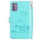 For Nokia G42 Cute Cats RFID Leather Phone Case(Green) - 3