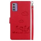 For Nokia G42 Cute Cats RFID Leather Phone Case(Red) - 3