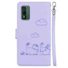 For Nokia XR21 Cute Cats RFID Leather Phone Case(Purple) - 3