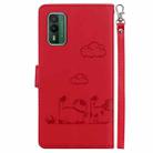 For Nokia XR21 Cute Cats RFID Leather Phone Case(Red) - 3