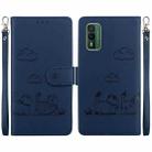 For Nokia XR21 Cute Cats RFID Leather Phone Case(Blue) - 1