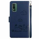 For Nokia XR21 Cute Cats RFID Leather Phone Case(Blue) - 3