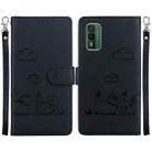 For Nokia XR21 Cute Cats RFID Leather Phone Case(Black) - 1