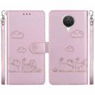 For Nokia G10 / G20 Cute Cats RFID Leather Phone Case(Rose Gold) - 1