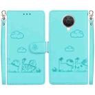 For Nokia G10 / G20 Cute Cats RFID Leather Phone Case(Green) - 1