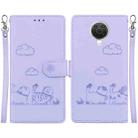 For Nokia G10 / G20 Cute Cats RFID Leather Phone Case(Purple) - 1