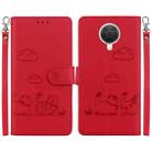For Nokia G10 / G20 Cute Cats RFID Leather Phone Case(Red) - 1