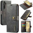 For Samsung Galaxy S24 FE 5G DG.MING Crazy Horse Texture Detachable Magnetic Leather Case(Grey) - 1