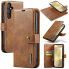 For Samsung Galaxy S24 FE 5G DG.MING Crazy Horse Texture Detachable Magnetic Leather Case(Brown) - 1