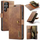 For Samsung Galaxy S25 Ultra 5G DG.MING Crazy Horse Texture Detachable Magnetic Leather Case(Brown) - 1