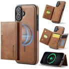 For iPhone 16 Plus DG.MING MAGKING-K2 Series MagSafe RFID Card Bag Detachable Phone Case(Brown) - 1