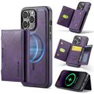 For iPhone 13 Pro Max DG.MING MAGKING-K2 Series MagSafe RFID Card Bag Detachable Phone Case(Purple) - 1