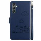 For Samsung Galaxy M34 / F34 Cute Cats RFID Leather Phone Case(Blue) - 3
