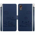 For Samsung Galaxy Xcover 7 Cute Cats RFID Leather Phone Case(Blue) - 1