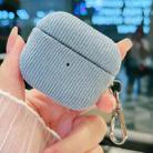 For AirPods 3 Corduroy Cloth Pattern Earphone Protective Case(Sky Blue) - 1