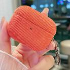 For AirPods Pro Corduroy Cloth Pattern Earphone Protective Case(Orange) - 1