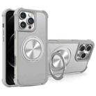 For iPhone 12 / 12 Pro CD Texture 360 Degree Rotating Holder MagSafe Phone Case(Grey) - 1