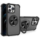 For iPhone 12 Pro Max CD Texture 360 Degree Rotating Holder MagSafe Phone Case(Black) - 1