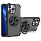 For iPhone 13 Pro CD Texture 360 Degree Rotating Holder MagSafe Phone Case(Black) - 1