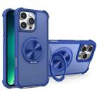 For iPhone 13 Pro Max CD Texture 360 Degree Rotating Holder MagSafe Phone Case(Blue) - 1