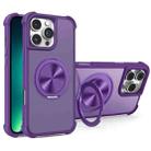 For iPhone 13 Pro Max CD Texture 360 Degree Rotating Holder MagSafe Phone Case(Purple) - 1