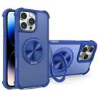 For iPhone 14 Pro CD Texture 360 Degree Rotating Holder MagSafe Phone Case(Blue) - 1