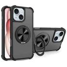 For iPhone 15 CD Texture 360 Degree Rotating Holder MagSafe Phone Case(Black) - 1