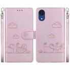For Samsung Galaxy A03 Core Cute Cats RFID Leather Phone Case(Rose Gold) - 1