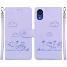 For Samsung Galaxy A03 Core Cute Cats RFID Leather Phone Case(Purple) - 1
