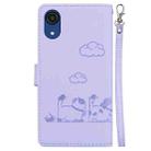 For Samsung Galaxy A03 Core Cute Cats RFID Leather Phone Case(Purple) - 3