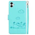 For Samsung Galaxy A04e / F04 / M04 Cute Cats RFID Leather Phone Case(Green) - 3