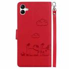 For Samsung Galaxy A04e / F04 / M04 Cute Cats RFID Leather Phone Case(Red) - 3