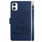 For Samsung Galaxy A06 4G Cute Cats RFID Leather Phone Case(Blue) - 3