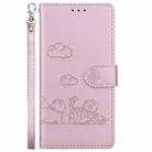 For Samsung Galaxy A13 5G Cute Cats RFID Leather Phone Case(Rose Gold) - 2