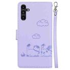 For Samsung Galaxy A13 5G Cute Cats RFID Leather Phone Case(Purple) - 2