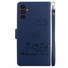 For Samsung Galaxy A13 5G Cute Cats RFID Leather Phone Case(Blue) - 3