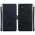 For Samsung Galaxy A13 5G Cute Cats RFID Leather Phone Case(Black) - 1
