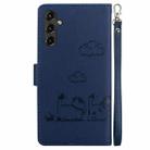 For Samsung Galaxy A14 5G Cute Cats RFID Leather Phone Case(Blue) - 3