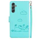 For Samsung Galaxy A15 Cute Cats RFID Leather Phone Case(Green) - 3