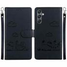 For Samsung Galaxy A15 Cute Cats RFID Leather Phone Case(Black) - 1