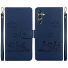 For Samsung Galaxy A16 5G Cute Cats RFID Leather Phone Case(Blue) - 1