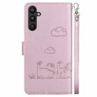 For Samsung Galaxy A34 5G Cute Cats RFID Leather Phone Case(Rose Gold) - 3