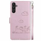For Samsung Galaxy A35 5G Cute Cats RFID Leather Phone Case(Rose Gold) - 3