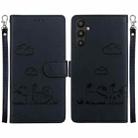 For Samsung Galaxy A35 5G Cute Cats RFID Leather Phone Case(Black) - 1