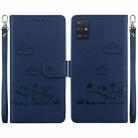 For Samsung Galaxy A51 4G Cute Cats RFID Leather Phone Case(Blue) - 1